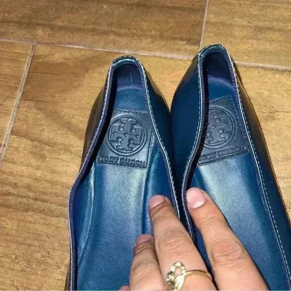 Tory Burch Trudy Ribbon Bow Patent Leather Flats